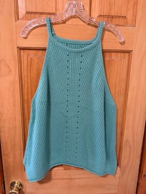 🪻5 for $15🪻Womens Knit Halter Teal Tank Top
